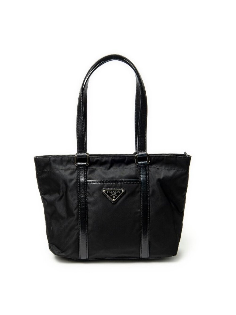Prada Small Shoppingtote Black Nylon Canvas Tote Bag